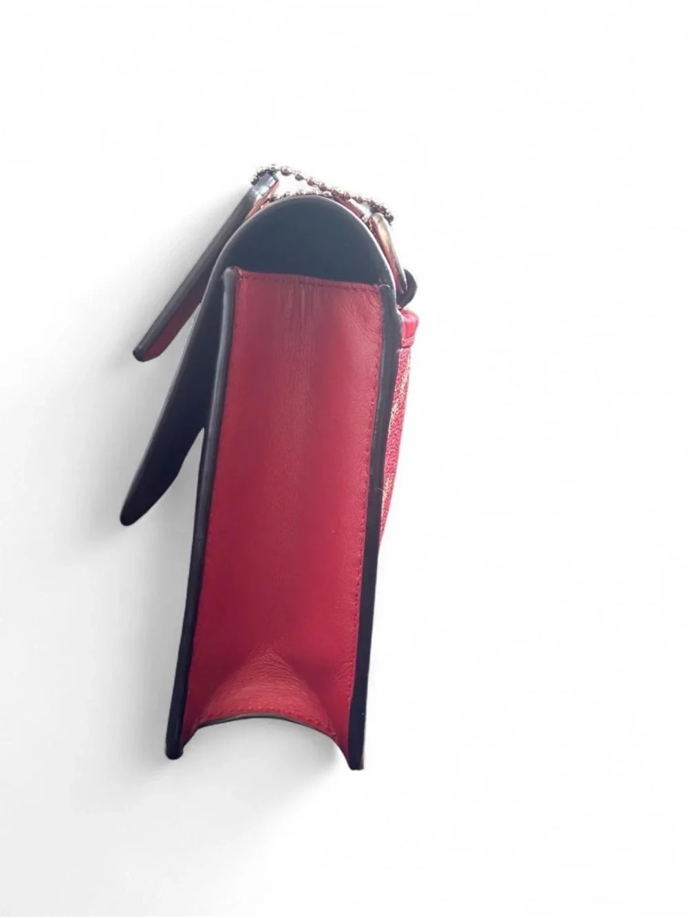 Coach Red Signature Fold-Over Bag